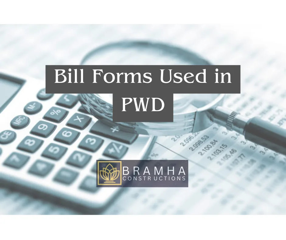 Bill Forms Used in PWD