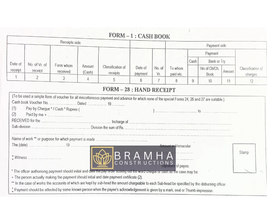 Bill Forms Used in PWD