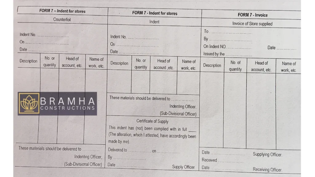 Indent Store form