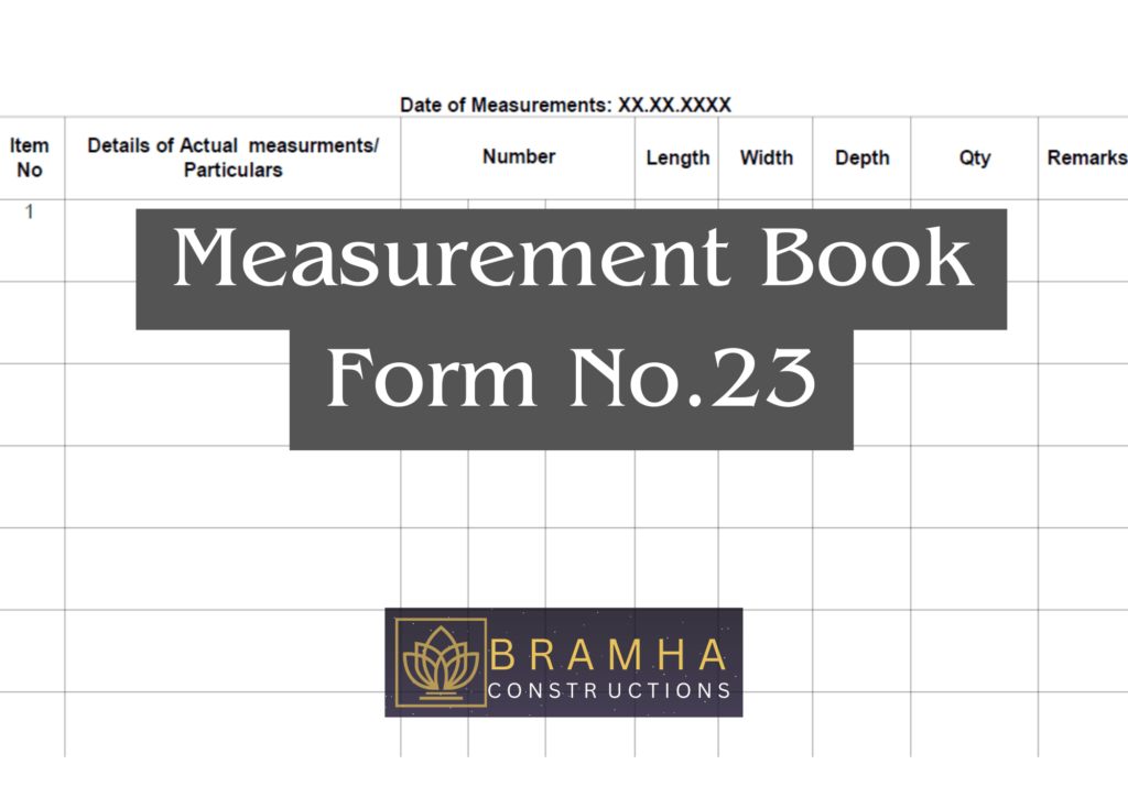 Measurement Book Form No.23