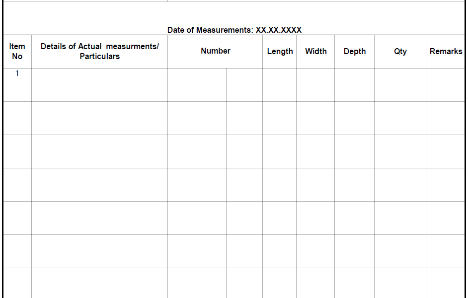 Measurement book Form no.23